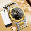 Мода Новые Мужские Бизнес Часы Досуг Кварцевые Нержавеющая Сталь Пряжка Часы Водонепроницаемые Светящиеся Календарь Мужские Часы