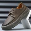 Spring and Summer New Men's Shoes Leather Breathable Versatile Thick-soled Hollowed Casual Leather Shoes Men's Sports Trendy Shoes