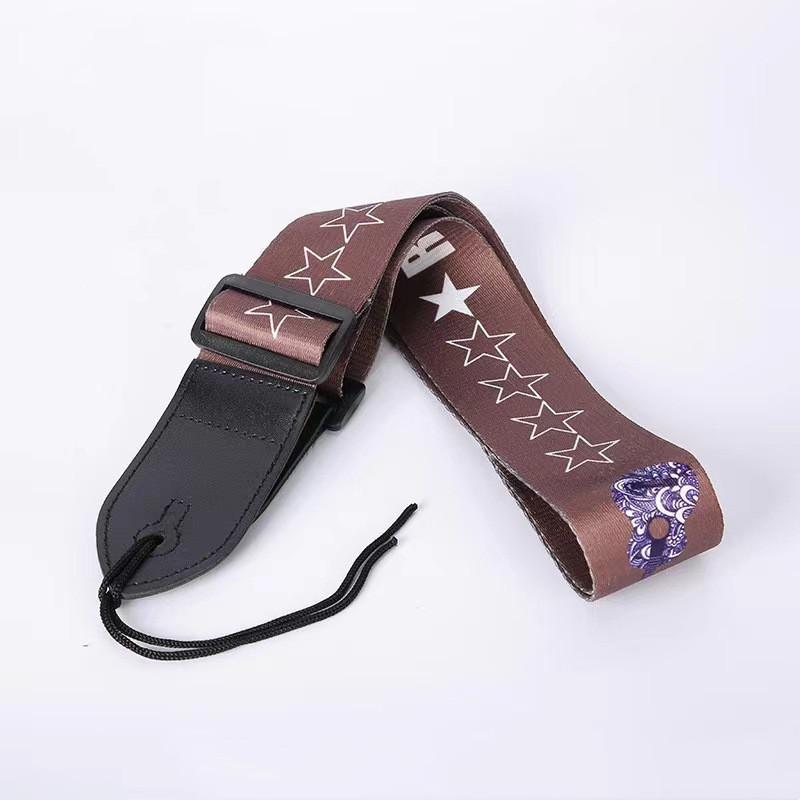 Регулируемый кожаный и тканевый гитарный ремень в этническом стиле с различными узорами для акустических и бас-гитар