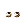 Metal Contrasting Color Semicircular Earrings Earrings Light Luxury Fashion Personality Simple Light Luxury Daily Premium Versatile Earrings