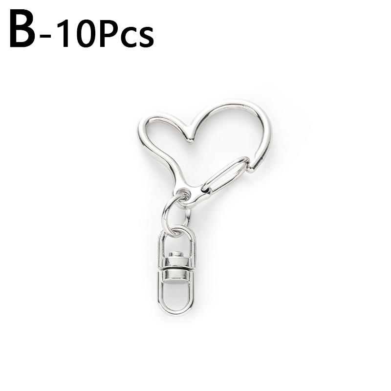 10pcs Metal Buckles Craft Making Heart Shape Multifunction Hooks Clips DIY Lobster Clasp For Bag Keychain Handmade Accessories