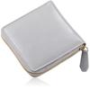 Goat Leather Genuine Round Skimming Prevention [Mura] Women's Wallet, Bifold, Leather, Zipper, (Gray)