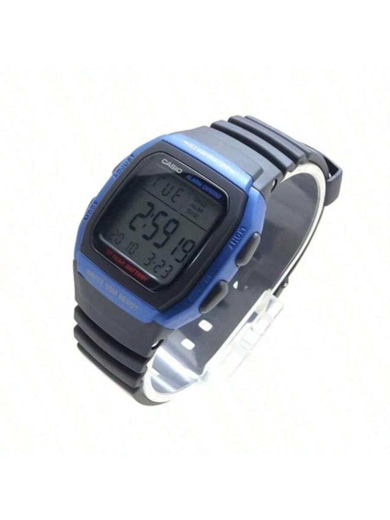 Casio Многофункциональные цифровые часы серии Sports, стандартные часы для мальчиков, кварцевые, классический циферблат, цифровой дисплей, для активного отдыха, дайвинга, - W-96H-2A