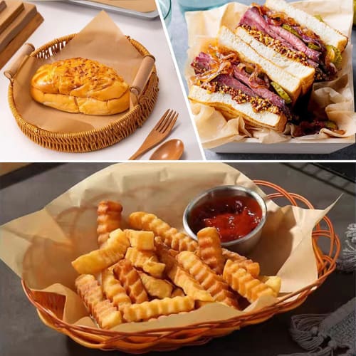 Desirable Eco-Friendly Unbleached Cooking Sheets, 200 Sheets, Made with Natural Materials, Unbleached Kraft Paper for Oven Baking, Cooking, Grilling,