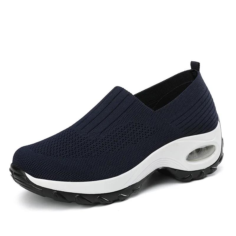Женские туфли для ходьбы Slip-On, ортопедические, диабетические, женские, на платформе, мюли, легкие, сетчатые, на танкетке, женские кроссовки