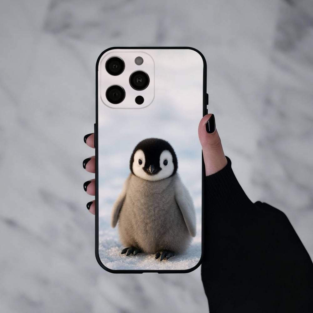 Чехол для телефона Animal P-Pingu Пингвин Для iPhone 17pro,16,15,14,13,12,11 Plus,Pro Max,XS,Мягкий силиконовый черный чехол