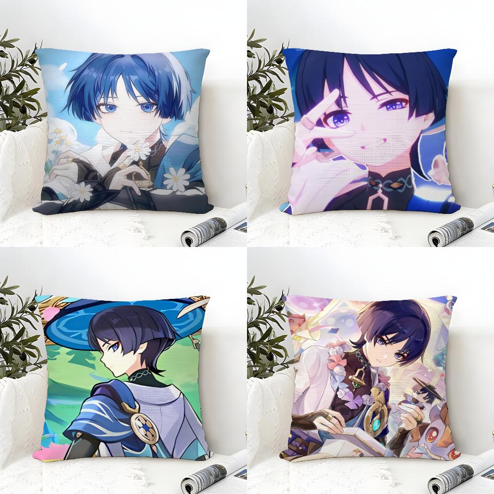 Scaramouche And Wanderer Game Pillow Case Linen Cushion Covers For Decorative Sofa Home Pillows Case Car Chair Pillows Cases