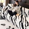 Zebra Print Rabbit Plush Sofa Towel Autumn and Winter All-inclusive Non-slip Living Room Cushion High-end Cover Cloth Thickened Winter Blanket