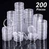 Storage Box Coin Container Thickened Plastic Convenient Round Round Coin 25 Mm Clear Container Case Holder High Quality