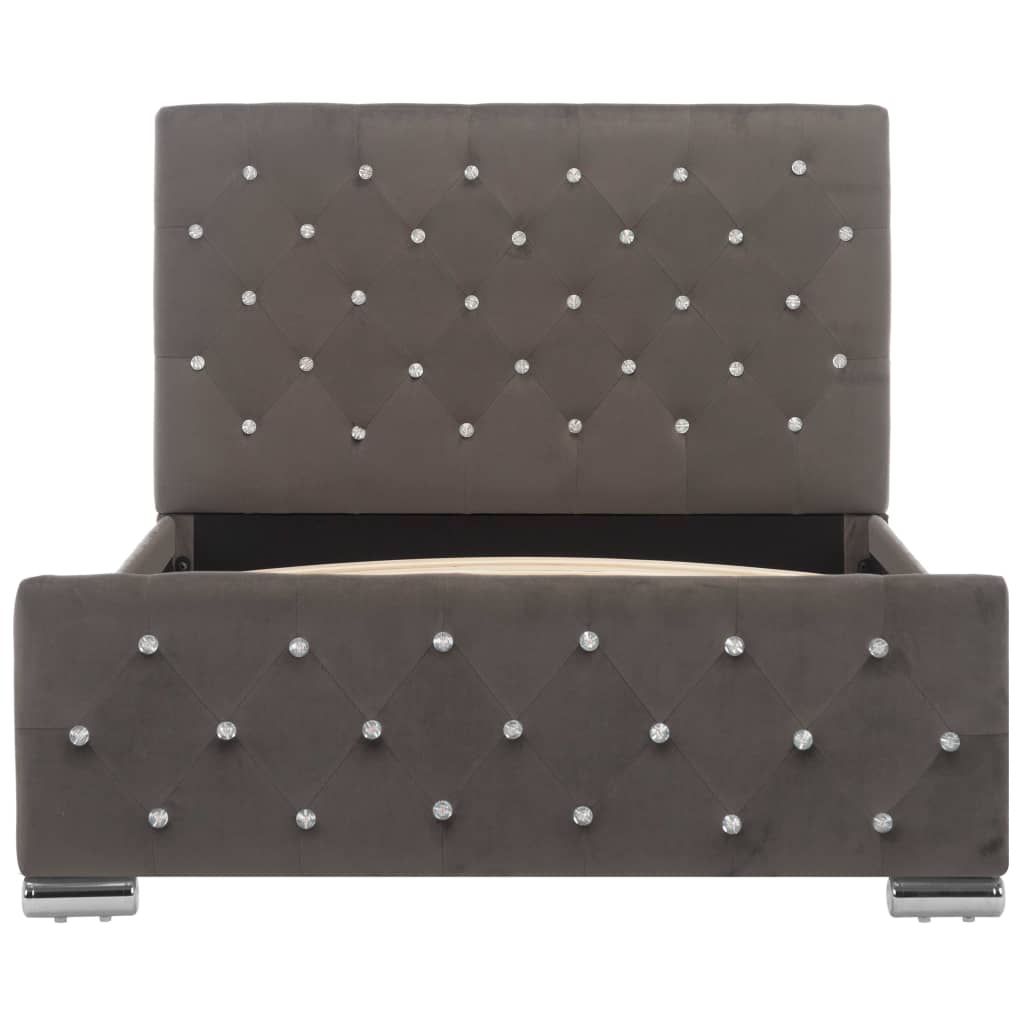 Bed Frame Grey Velvet 100 x 200 cm
