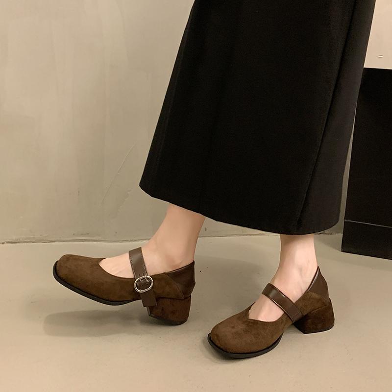 Модные винтажные туфли Мэри Джейн с квадратным носком и толстым каблуком для женщин, уличный стиль, уютный леопардовый принт, для вечеринки, женские туфли-лодочки, новинка весна-осень