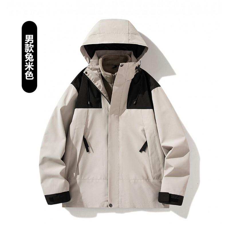 Men Women Waterproof 3-in-1 Hooded Outdoor Jacket With 320g Fleece Liner Hiking Camping Skiing Winter