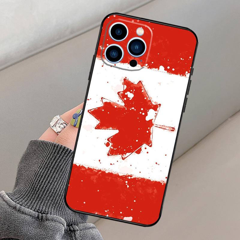 Canada Canadian Flag Phone Case For iPhone 16 14 13 12 15 Pro Max 15 16 Plus 12 13 mini XR 16e Funda Cover