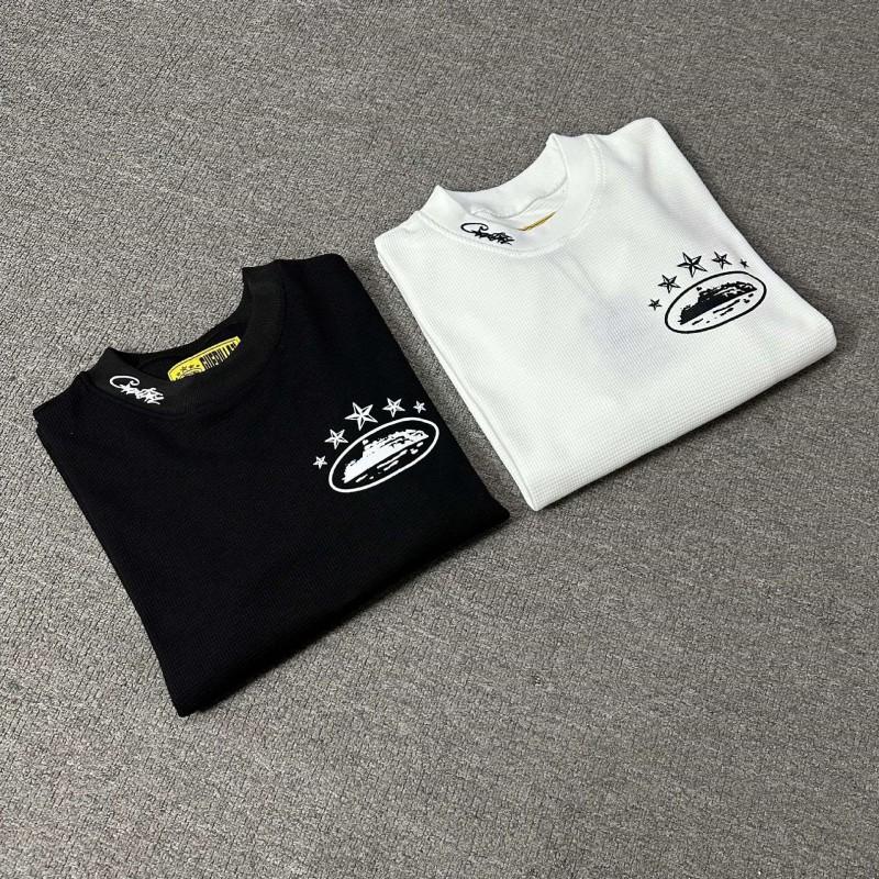 Унисекс Оверсайз Хлопковая Футболка с Графикой Streetwear Повседневная с Длинным Рукавом для Подростков и Взрослых