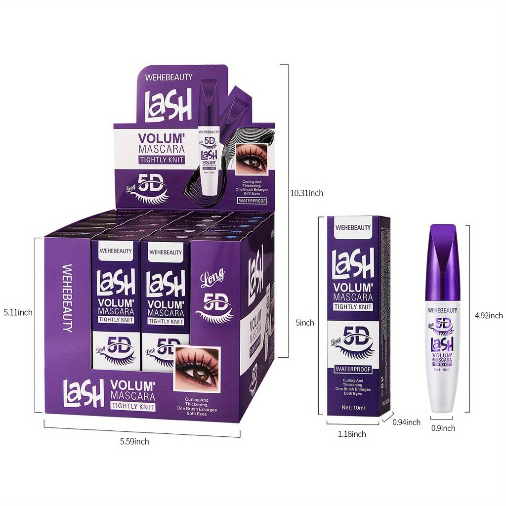 5D Mascara Black/Brown/White/Blue/Purple Mascara Holding Curling Thick Volume Waterproof Non Smudge Lengthening Mascara