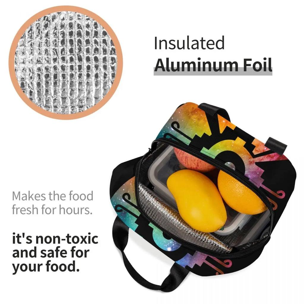 Сумка для обеда Hunab Ku Aztec Mayan Galaxy Symbol, изготовленная на заказ, для женщин, охладитель, термоизолированный ланч-бокс для офиса для взрослых