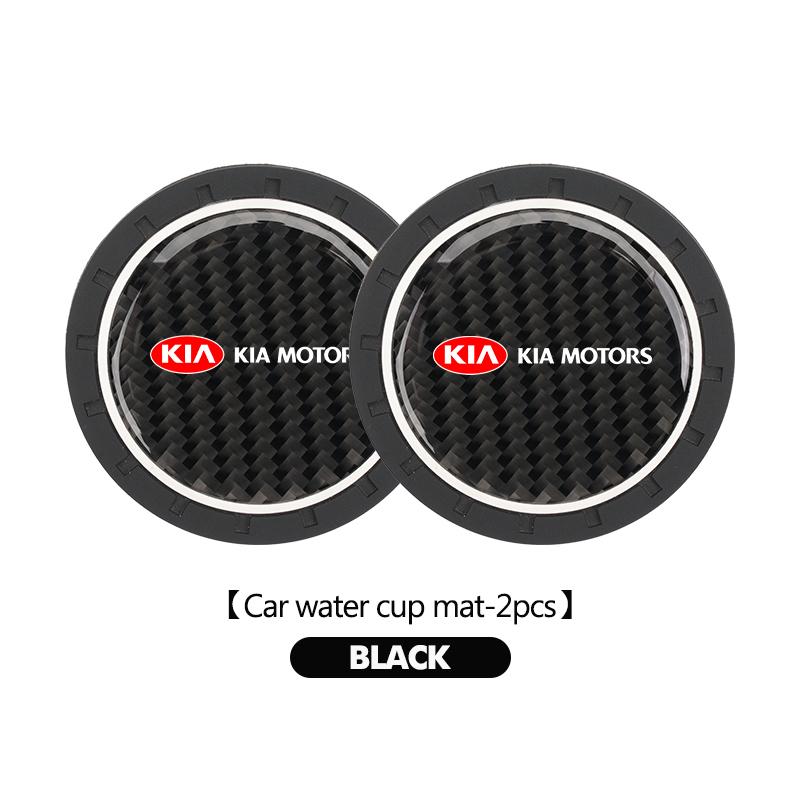 AQH1 1/2pcs Car Coasters Silicone Auto Badge Water Cup Pads Anti Slip Mats For KIA Sportage Rio Ceed Niro Soul Stonic Picanto Proceed