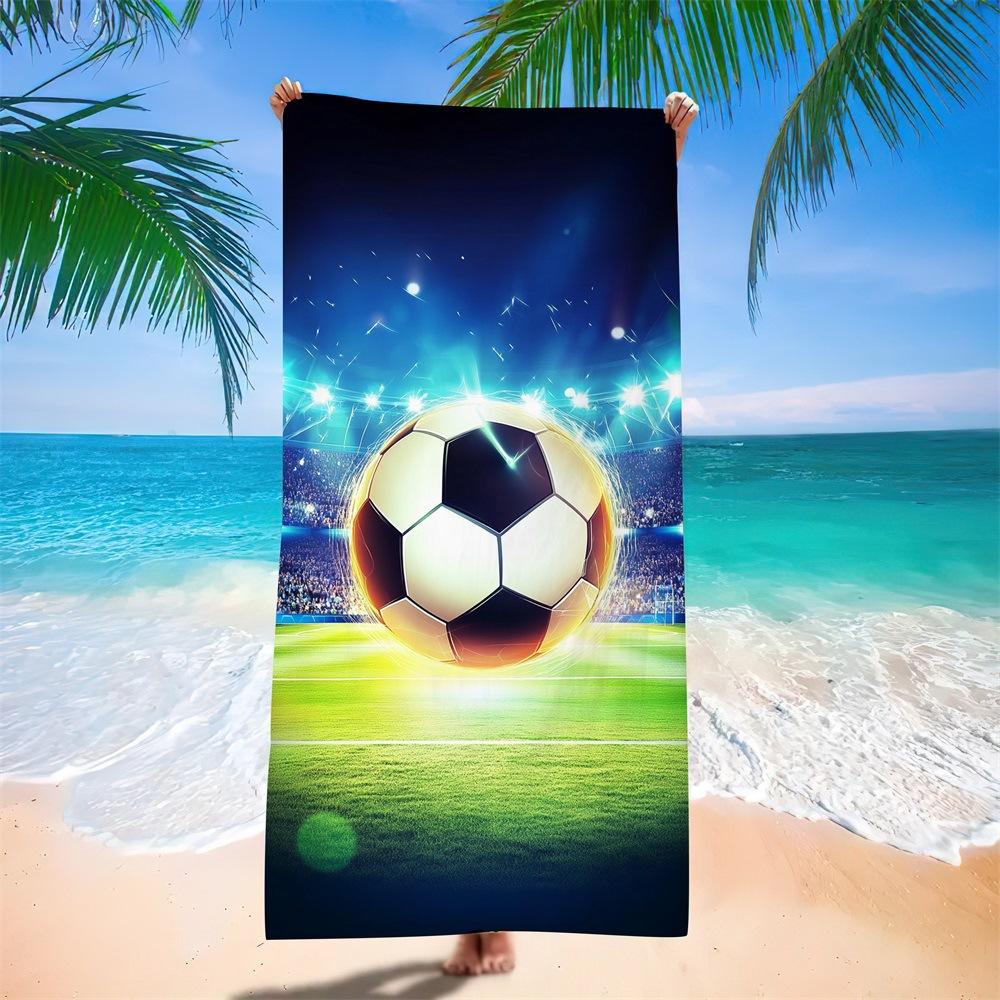 Water-Absorbing Portable Adult Football Beach Towel European, American And South American Bath Towel Digital Printing Factory