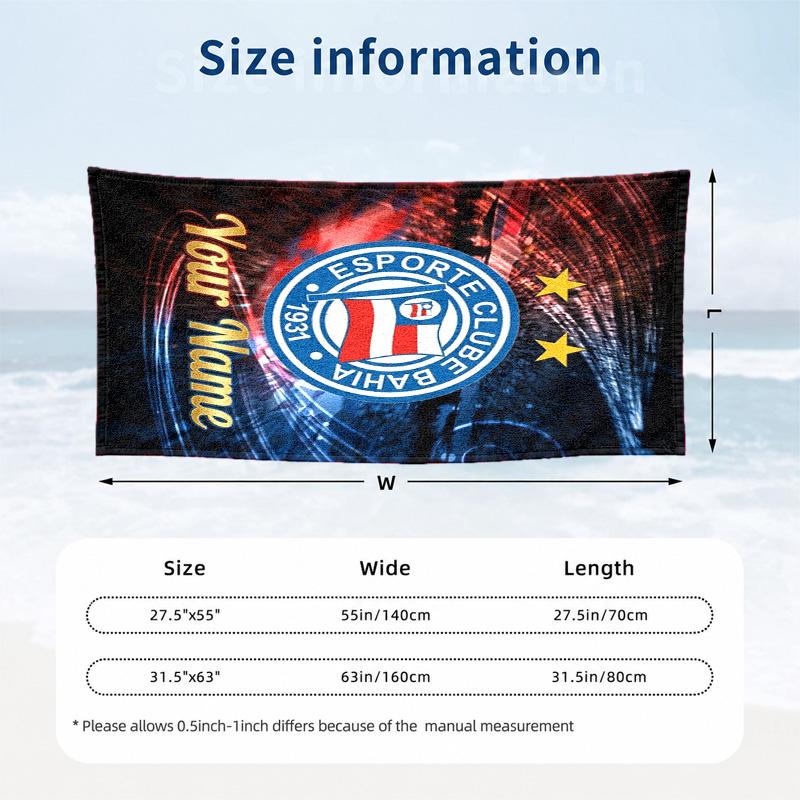 Esporte Clube Bahia Custom Name Beach towels also serve as bath towels summer essential a musthave for the outdoors the beach and the pool