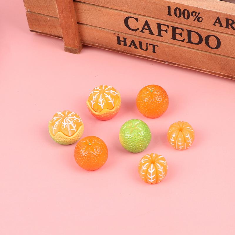 10Pcs Resin Mixed Artificial Orange Fruits Miniature Doll House Accessories