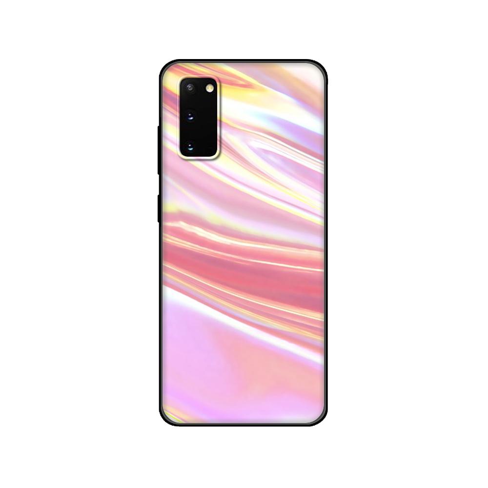 Черный чехол из ТПУ для Samsung Galaxy S20/S20 PLUS/S20 ultra/S20+/S20FE задняя крышка с голографическим переливающимся принтом