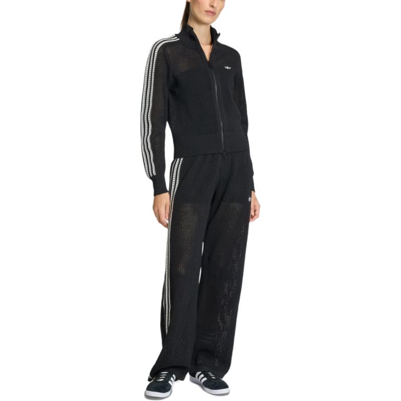 adidas Оригинальный вязаный спортивный свитер с молнией и высоким воротником 'Firebird Track Comfort', приятный для кожи, облегающего кроя, женские топы KC6497