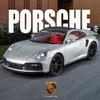 pdbn6 1/24 Porsche 911 Turbo S Diecast Alloy Metal Toy Car Miniature Model Pull Back Sound & Light Doors Openable Collection Gift Boy