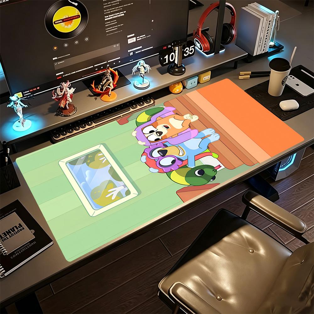 Bluey Gaming Mouse Pad Desk Mouse Pad Desktop Mouse Pad Non-Slip Rubber Base Suitable for Office Gaming PC Laptop