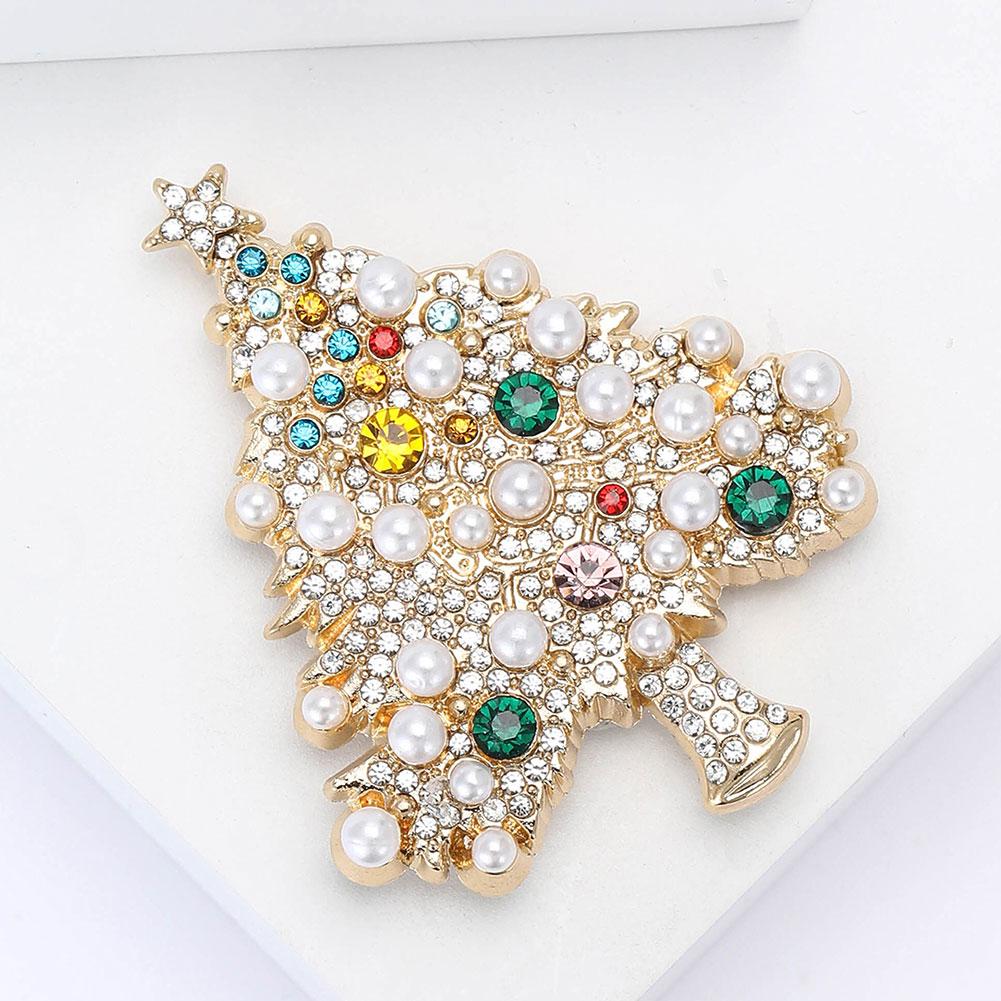Alloy Rhinestone Christmas Tree Brooch Fashionable Versatile Corsages Jewelry Accessories Crystal Brooch Gift For Women