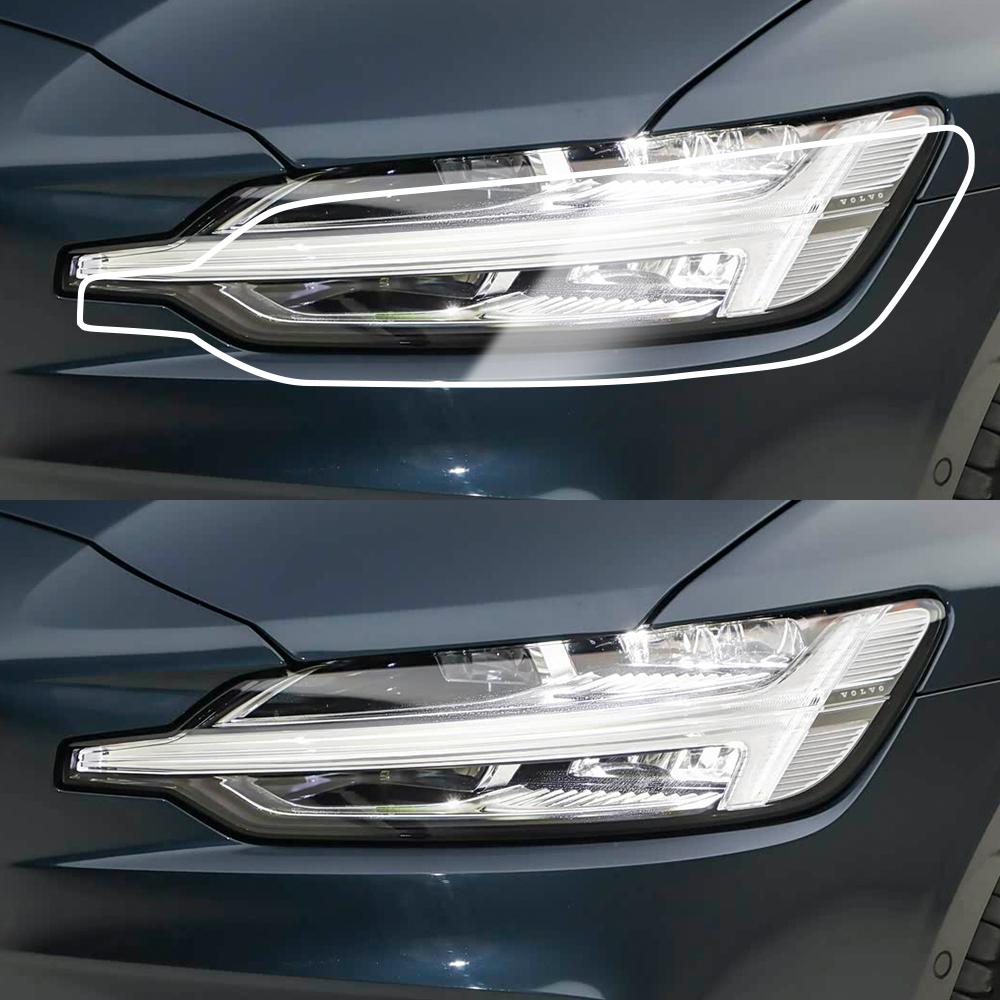 Для Volvo S60 2014-2026 Высокоглянцевая дымчато-черная Предустановленная TPU пленка для защиты фар автомобиля Комплект PPF Виниловая обертка Защита от царапин