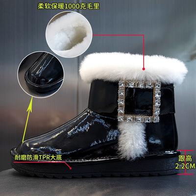 Женские осенне-зимние новые женские водонепроницаемые хлопковые ботинки-дутики средней длины из натуральной шерсти, теплые и бархатистые, женские модные