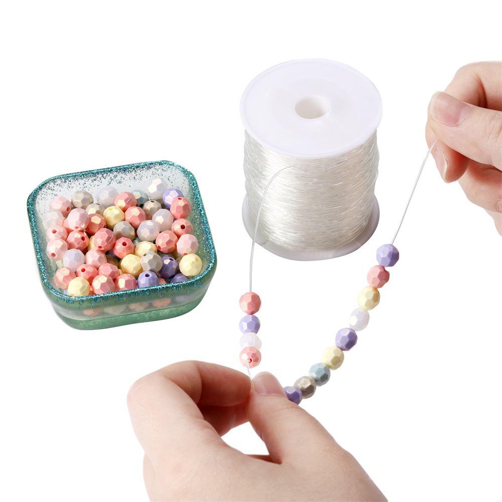 DIY Crystal Beading Line: Transparent Elastic Jewelry Cord for Bracelets & Beads