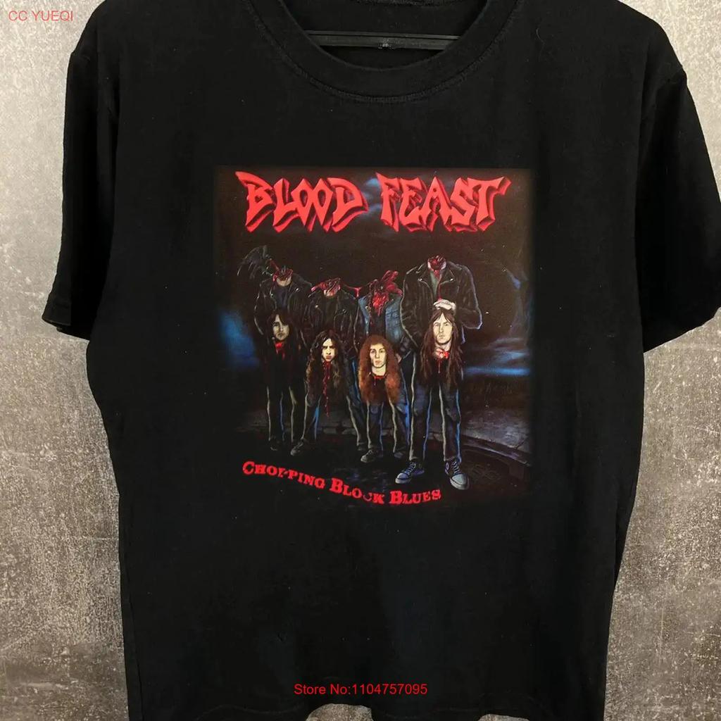 Vtg Blood Feast Band Chopping Block Blues T Shirt Black S 5xl Pn267 Vintage Streetwear Designer Clothes Stretched Casual