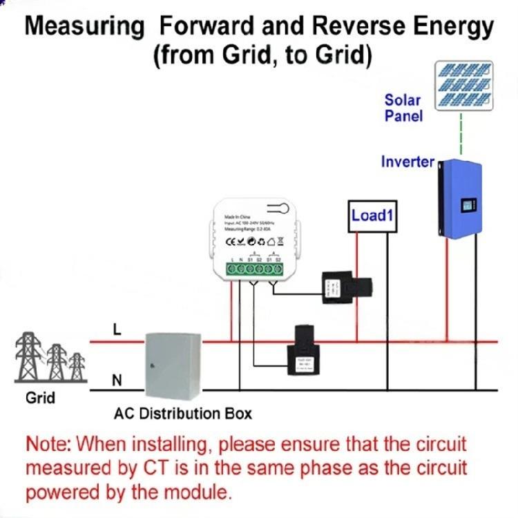Multifunction Power Voltages Current Meter WiFi Energy Clamps Bidirectional Meter Intelligent Home Energy Monitors