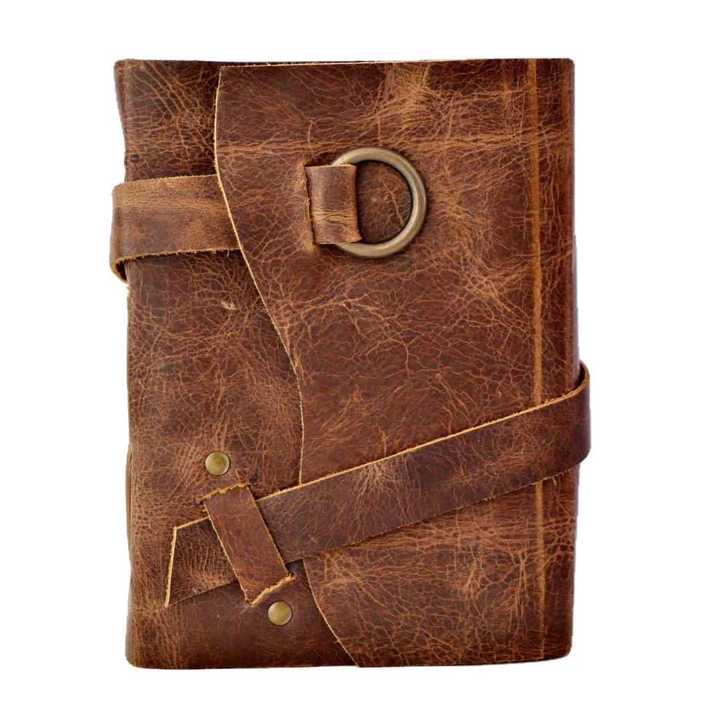 Eono Vintage Leather Diary , Leather Bound Journal Large Writing Notebook 200 Handmade Pages with 5 X 7 Inch.