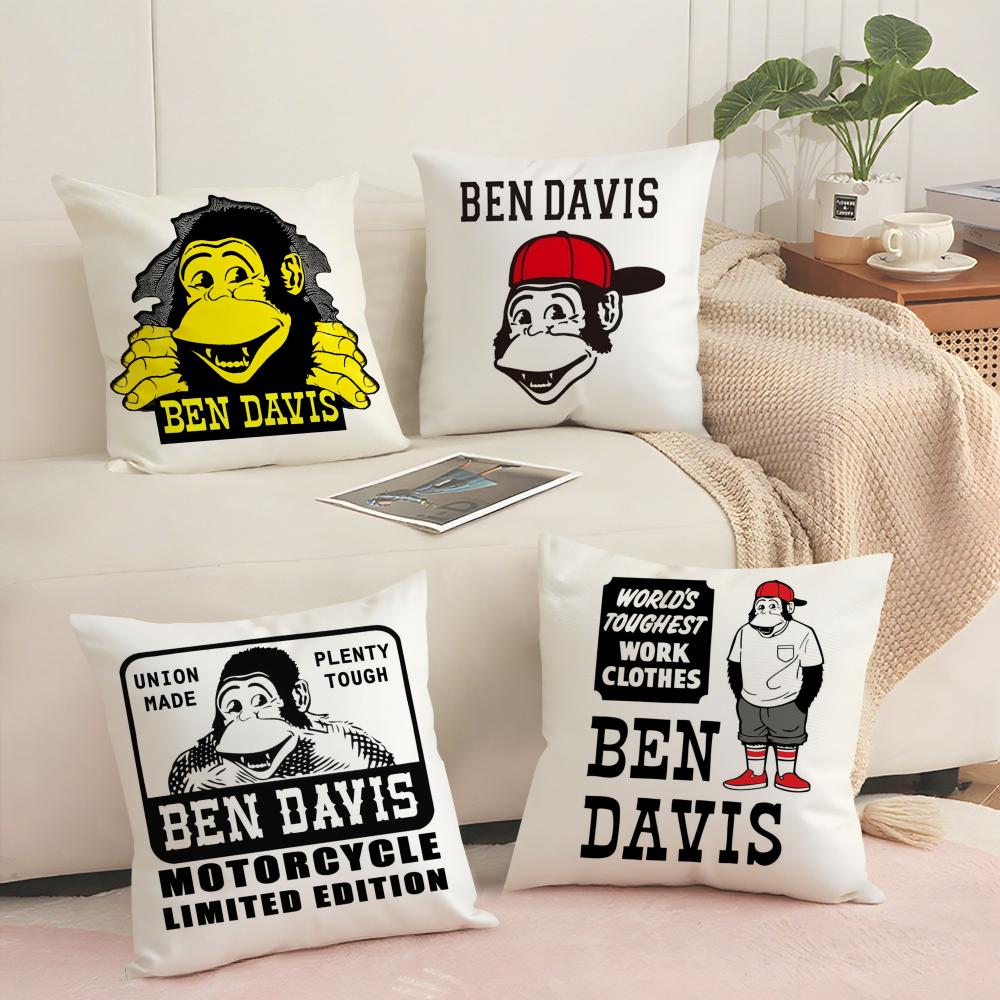 Luxury BBen DDavis Cushion Cover Short plush Doublesided Print Square Throw Pillow Covers Sofa Home Cushion Decor