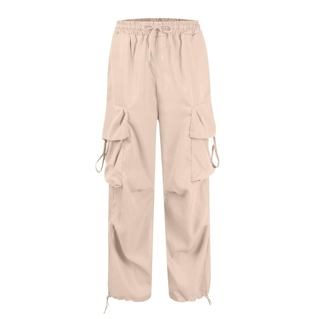 20/5000 Женские модные повседневные брюки-карго с широкими штанинами и высокой талией, многокарманные брюки