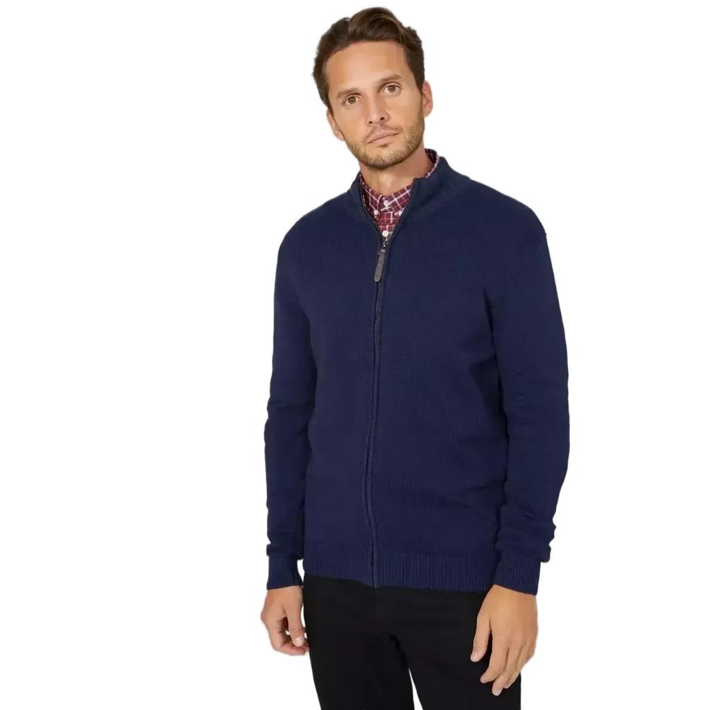 Maine Mens Premium Cotton Full Zip Jumper