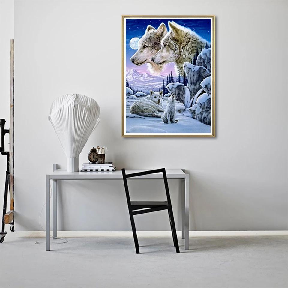 Алмазная картина животное Алмазная вышивка волк картина стразами зима из бисера DIY Новое поступление ремесло