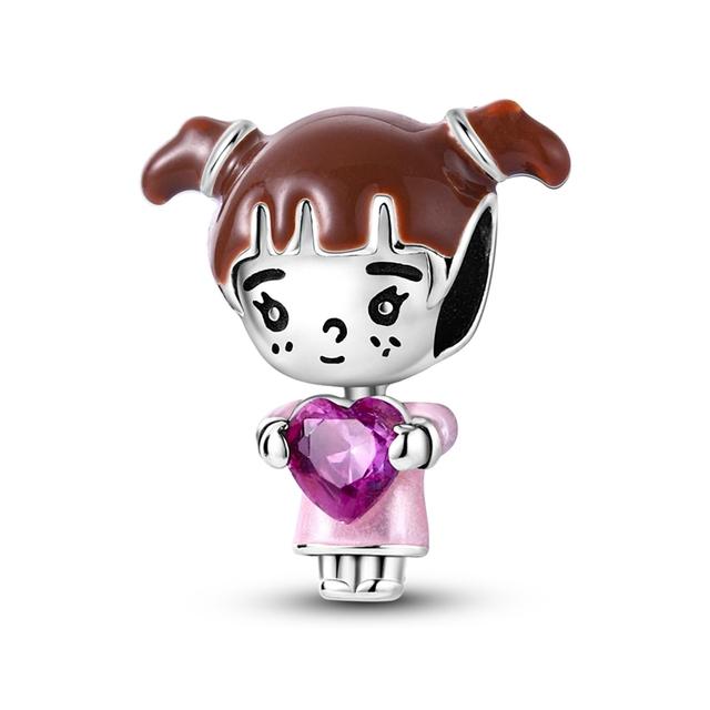 925 Серебряная бусина в виде совы, подходящая для браслета, медовая пчела, подвеска-подвеска со звездой для мальчиков и девочек, подвески-клипсы