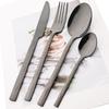 16pcs Black Dinnerware Set Knife Fork Coffee Spoon Cutlery Set Mirror Stainless Steel Flatware Western Party Kitchen Tableware