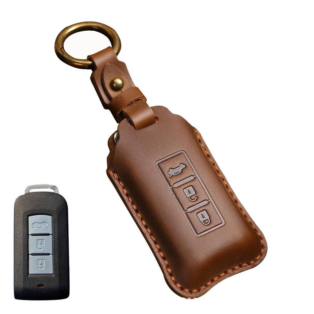 Чехол для ключа автомобиля из натуральной кожи ручной работы для Mitsubishi Pajero/Outlander