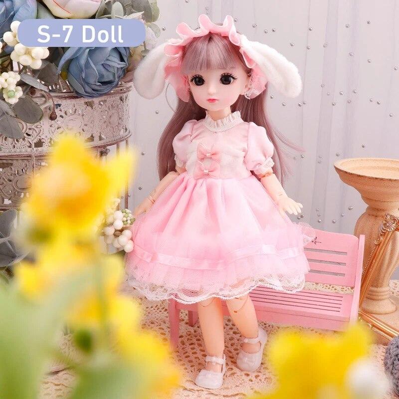 Кукла BJD для девочек, 30 см, аниме-кукла, 23 шарнира, подвижное тело с юбкой, шляпа, головной убор, игрушка «сделай сам»