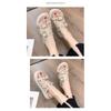 Summer Fashion Dark Black Wind Metal Slippers Female New Rivets Thick Bottom Casual Sandals Beach Slippers