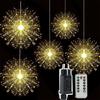 10 IN 1 Remote Firework Lights Outdoor Christmas Fairy Twinkle Lights Plug In Starburst String Lights for Corridor Patio Decor