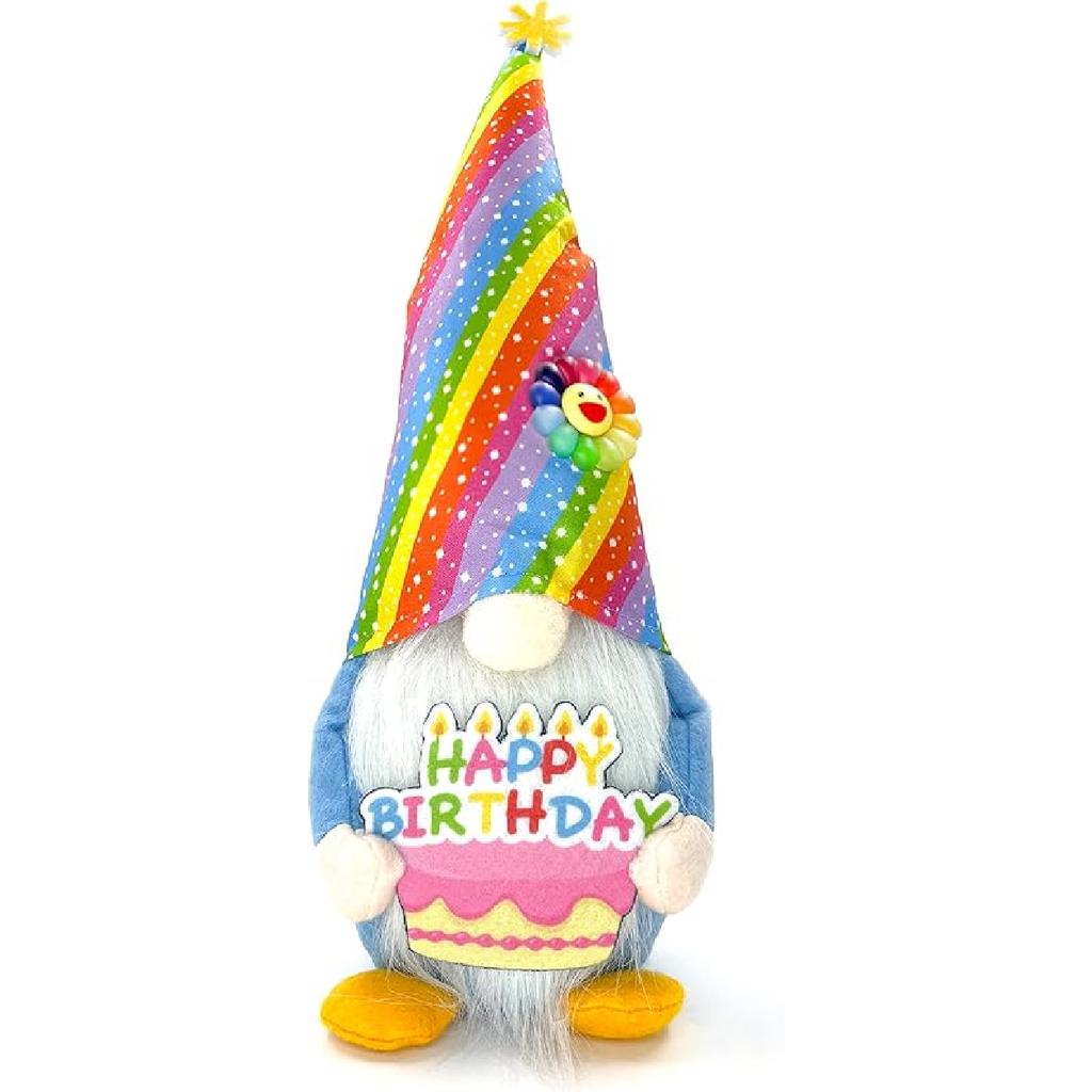 Birthday Gnomes Farmhouse Happy Birthday Tomte Plush Birthday Gifts Handmade Scandinavian Party Home Ornaments Elf Dwarf Collections Kitchen Tiered