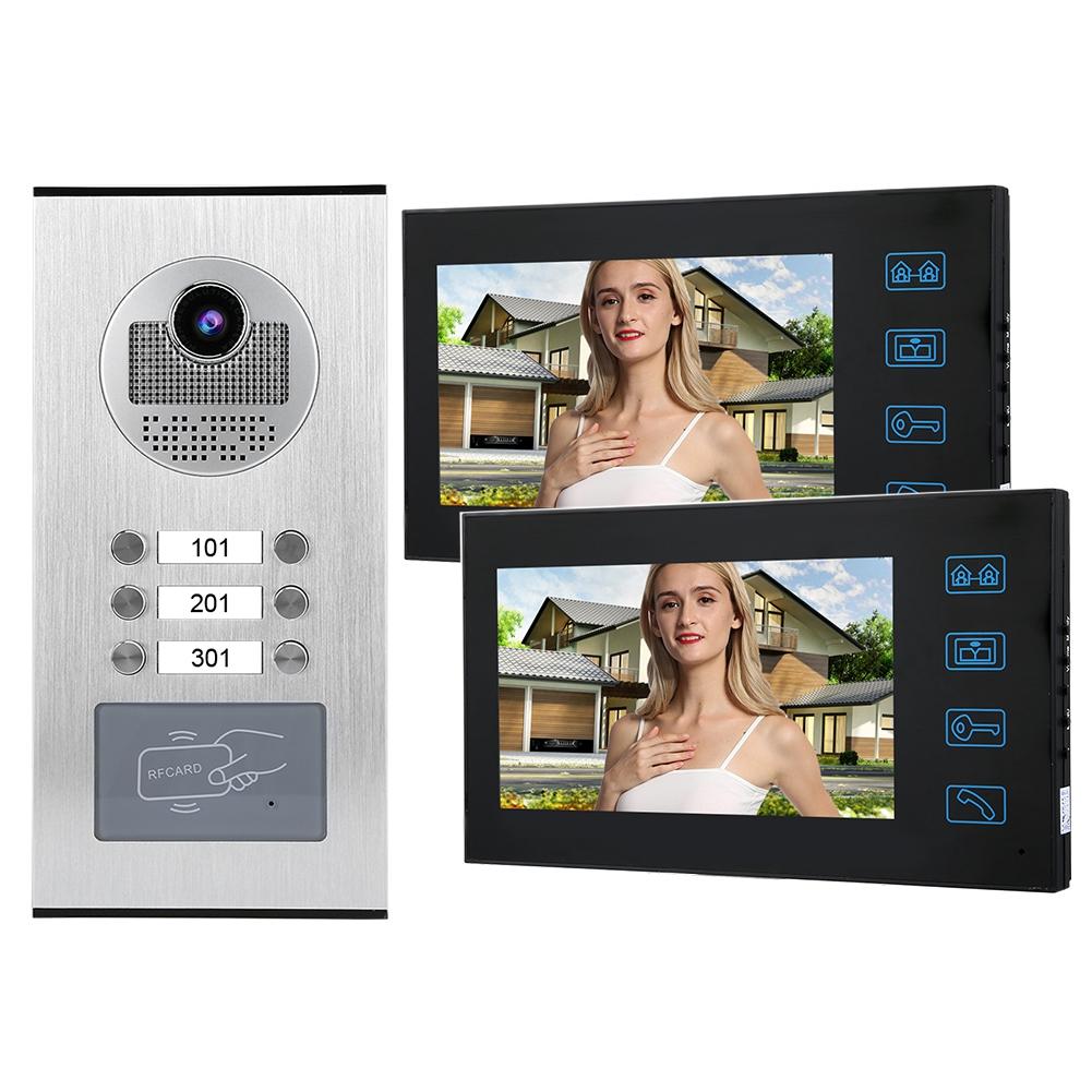 7-дюймовый 2-дюймовый монитор RFID для домашнего видеодомофона с ИК-камерой