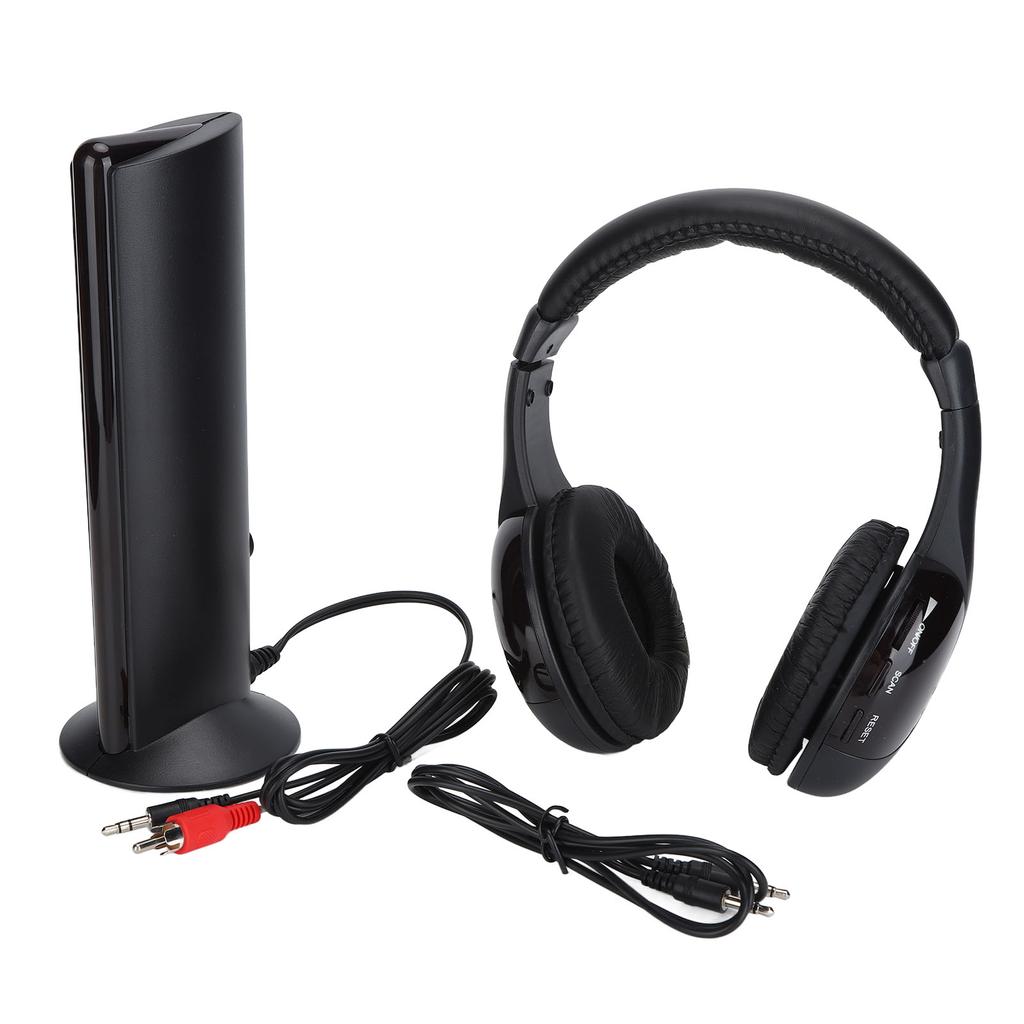 5 In 1 Wireless Headphones HiFi Deep Bass FM Radio Over Ear Headphones with Monitoring for PC TV
