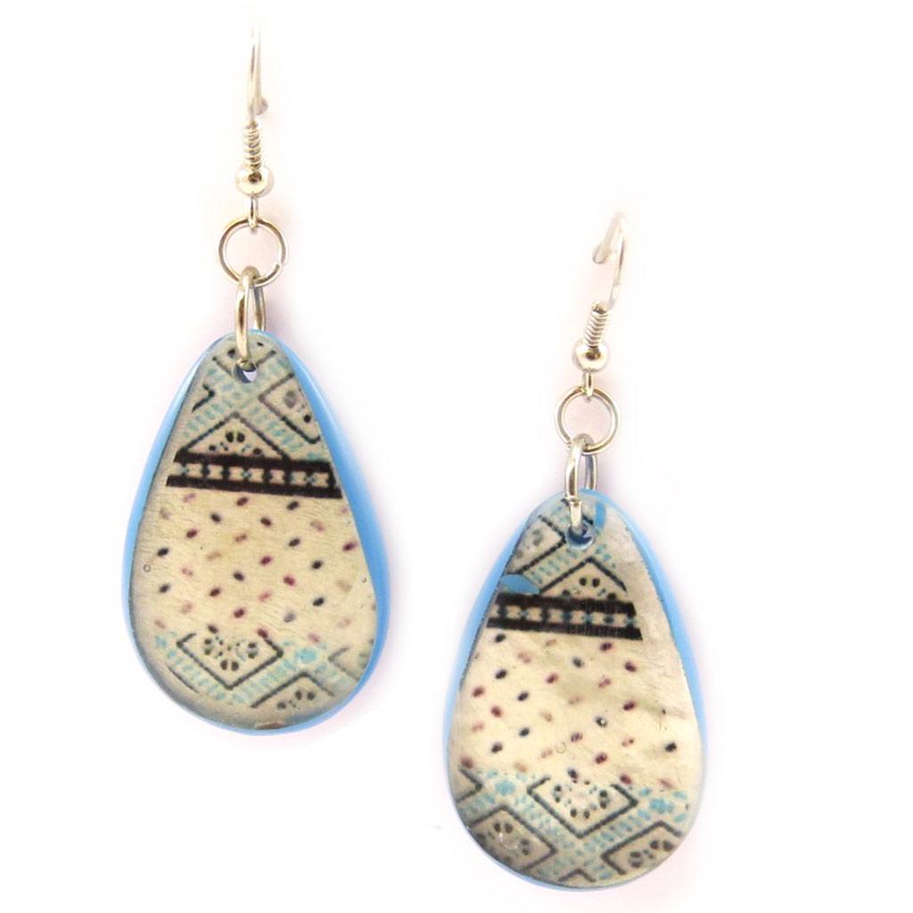 Les Trésors De Lily [L5258] - Дизайнерские серьги "Килиманджаро" сине-бежевые