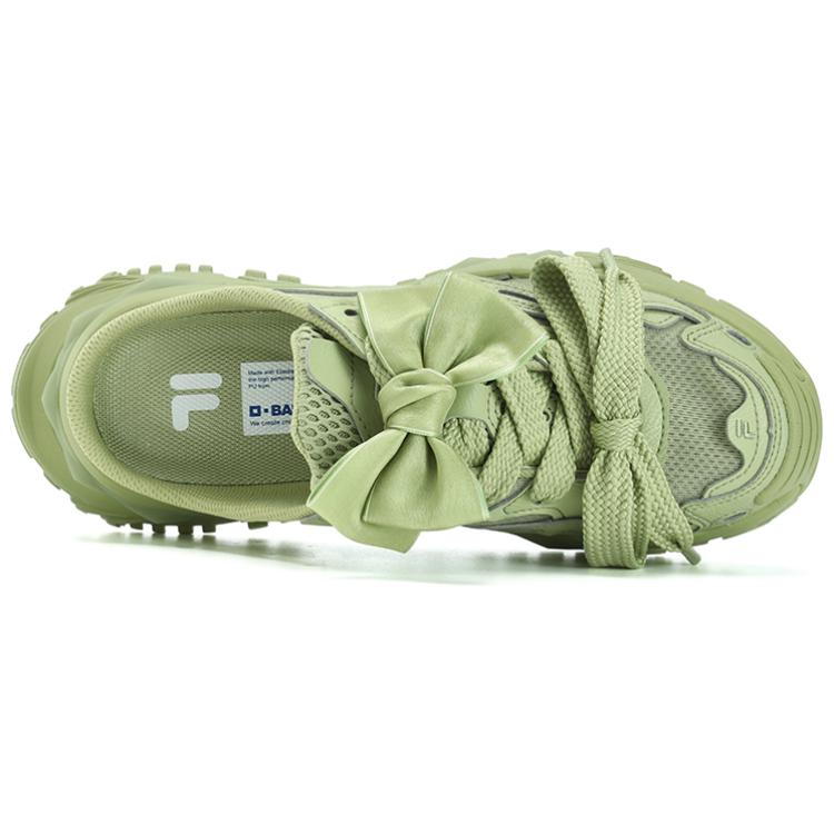 Fila Fusion Bianco Леденцы Бант Удобные Нескользящие Шлепанцы Женские сандалии Грушево-зеленый T12W331302FWP